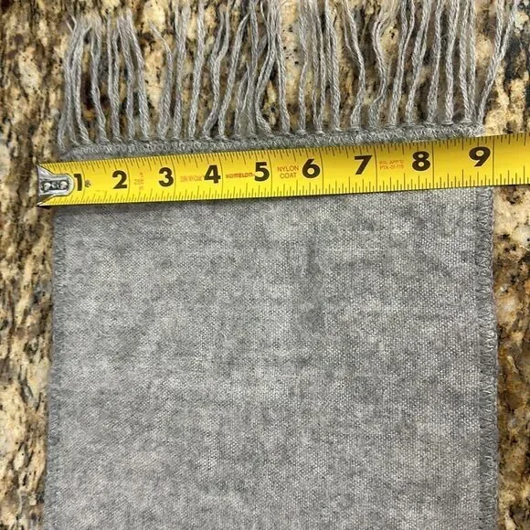 Lanart Collection Baby Alpaca Fringe Trim Gray Scarf - Picture 6 of 6